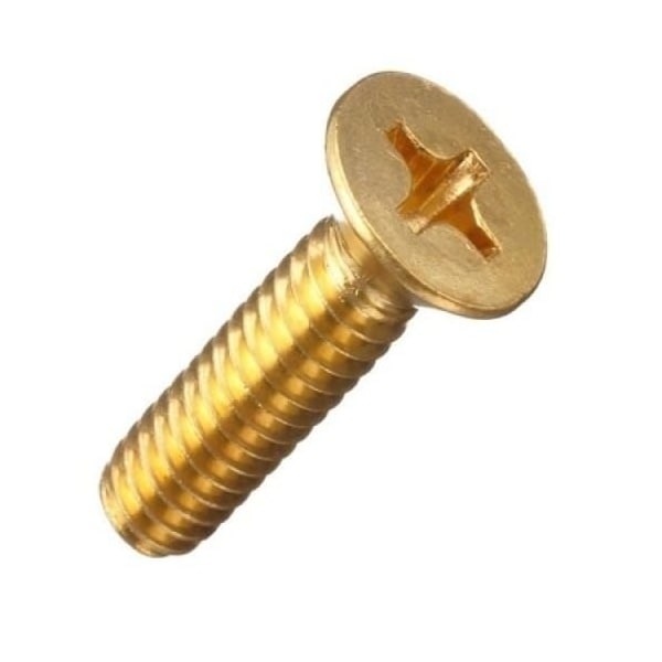Newport Fasteners #8-32 x 5/8 in Phillips Flat Machine Screw, Plain Brass, 100 PK 715584-100 - main